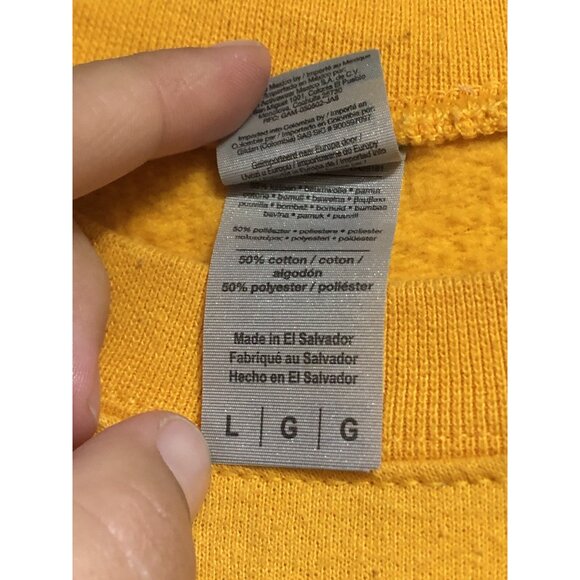 Local Team Preppy Thrashed Yellow Bobcats Pullover Yellow Crewneck Sweatshirt L - Picture 10 of 16